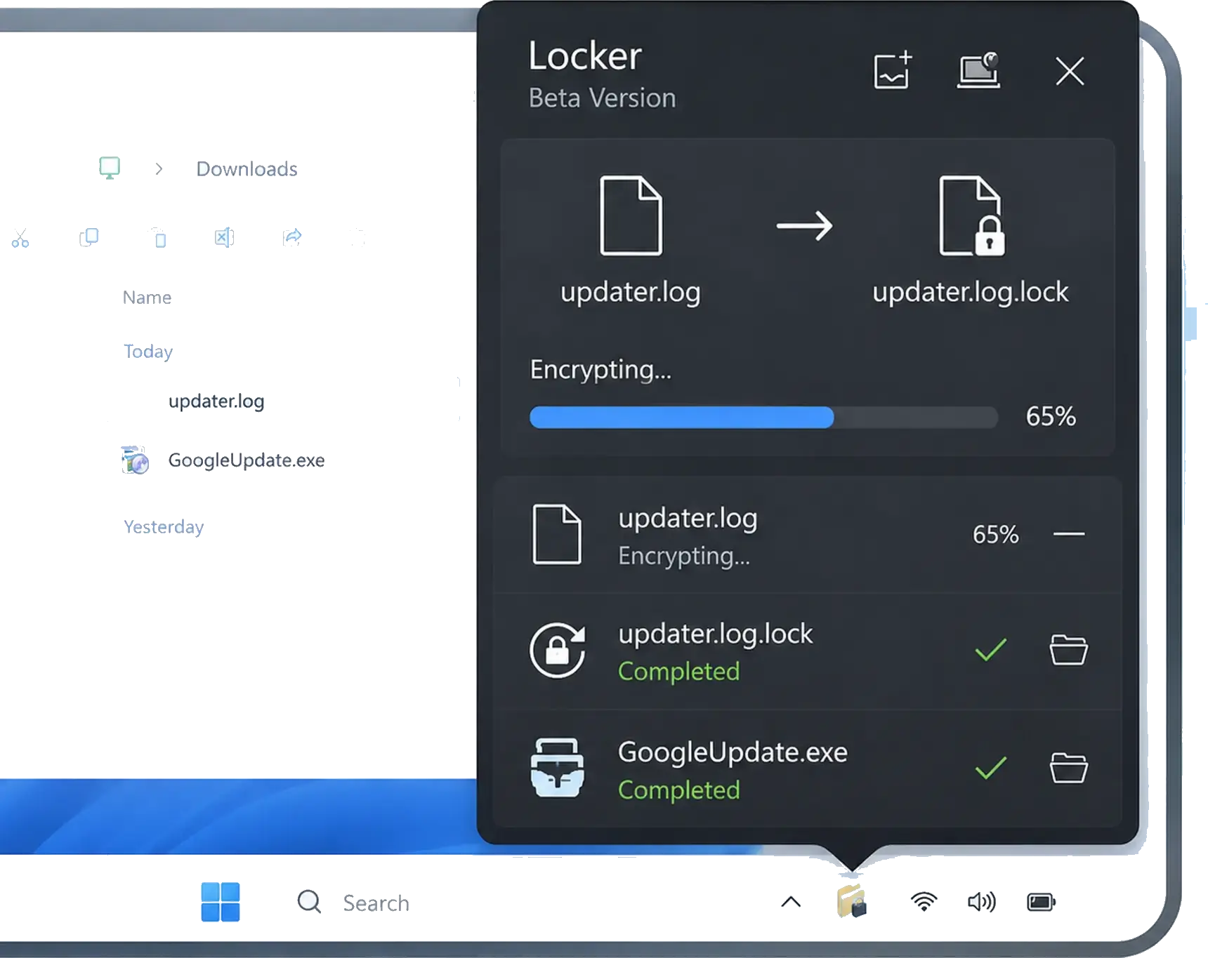 Locker file protection preview